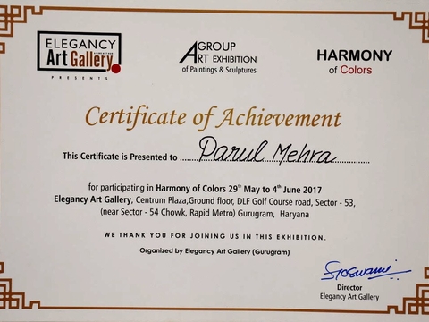 Harmony of Colors, Elegency Art Gallery, Gurugram, Haryana, May-June 2017