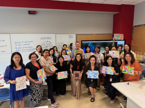 Art workshop facilitated by Parul Mehra  at XCL world academy, Singapore, April 2026